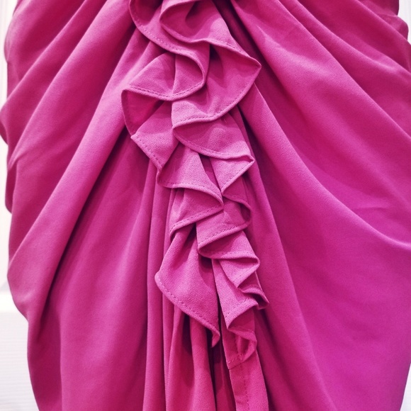 Ruffled Fuschia Wiggle Dress - Picture 4 of 4